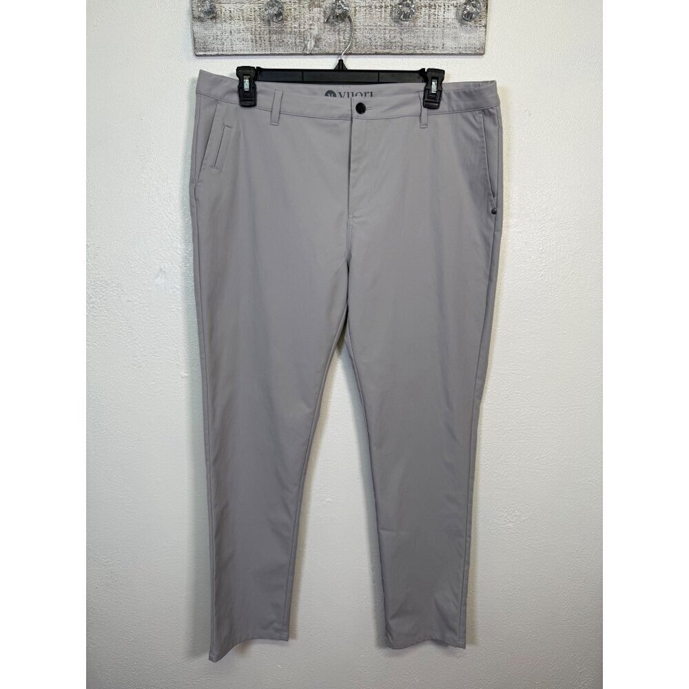 Vuori Cascade Tech Chino Pant 38 Men’s Slim Straight Technical Golf Grey Casual